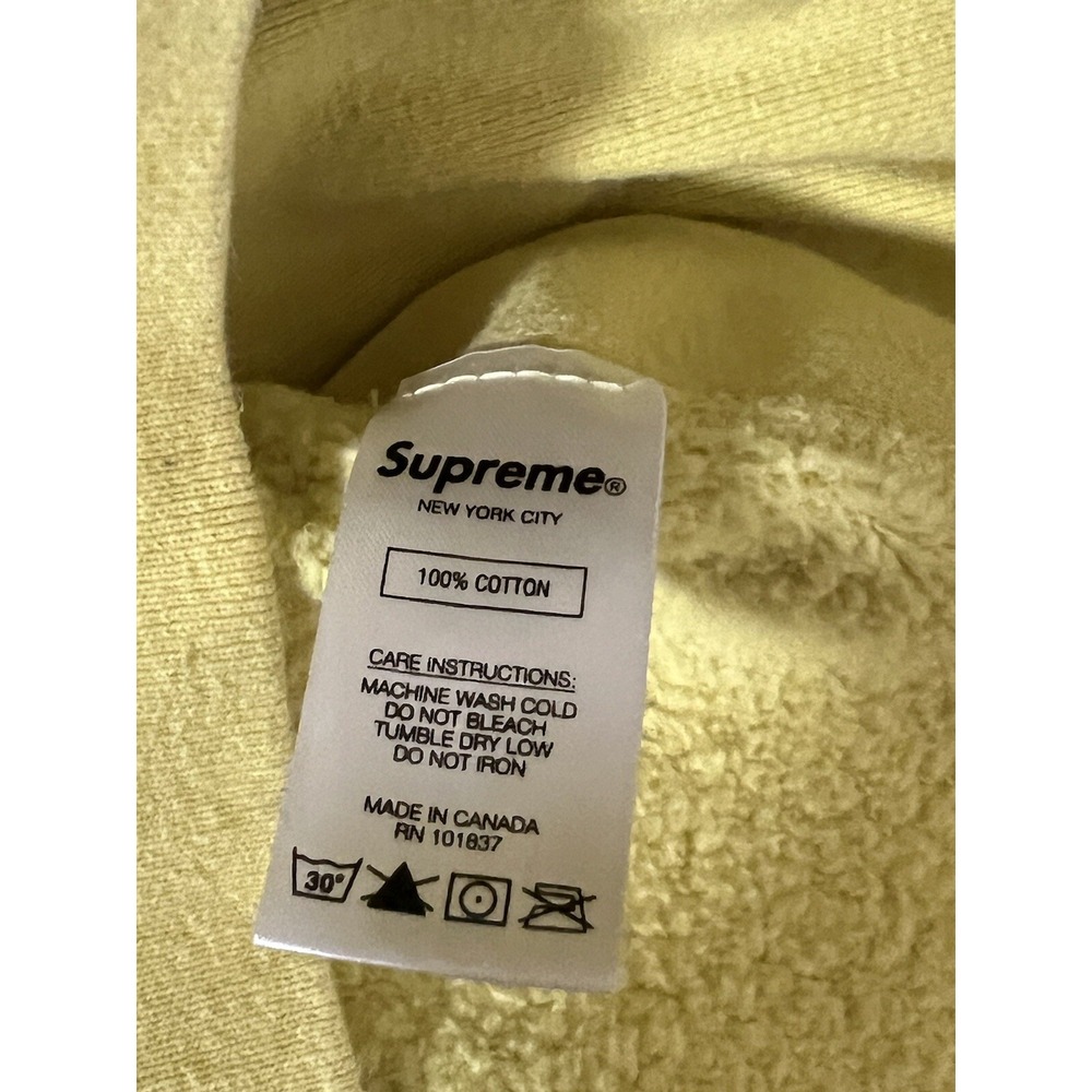 Supreme Hearts Arc Hooded Sweatshirt Yellow Light Lemon Large L SS21 FTP NY - Picture 3 of 8